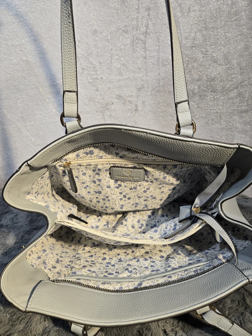 Nanette Lepore Light Powder Blue Pebbled Tote